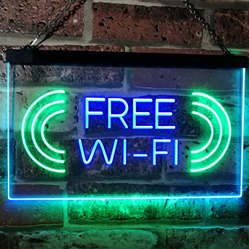 Internet Free Wi-Fi Dual LED Neon Light Sign